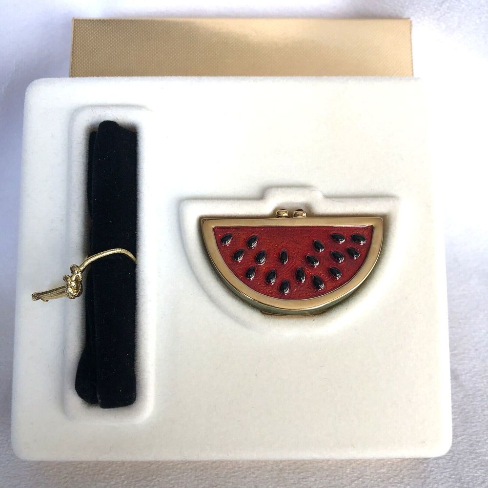 NIB Estee Lauder Marvelous Melon Solid Perfume Compact "White Linen" Watermelon